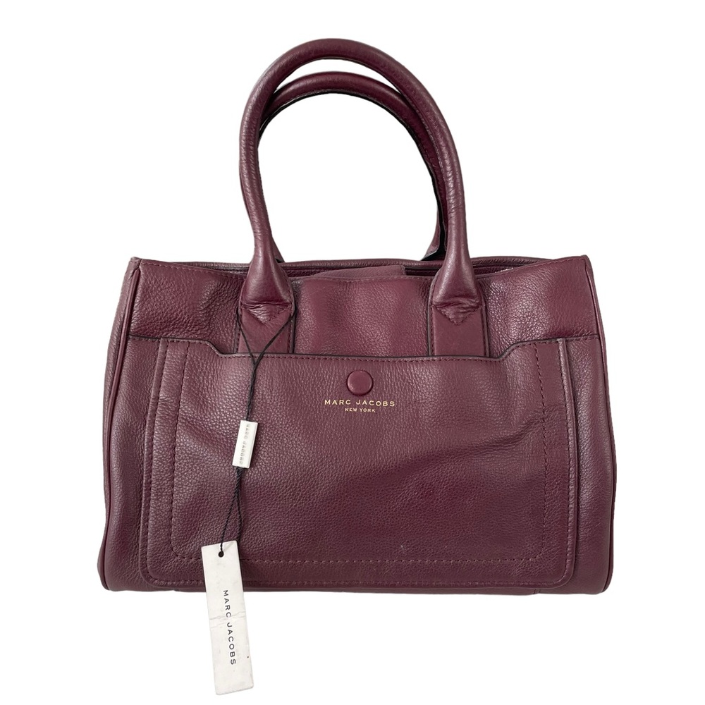 Marc Jacobs  Burgundy Maroon Leather Empire City Double Handle Satchel NWT